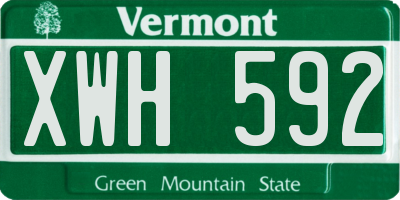 VT license plate XWH592