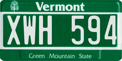 VT license plate XWH594