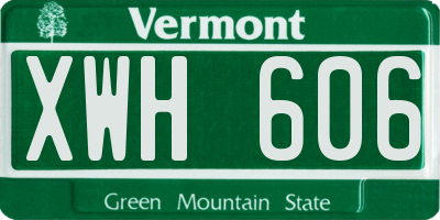 VT license plate XWH606