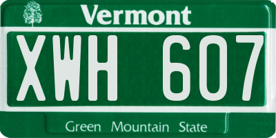 VT license plate XWH607