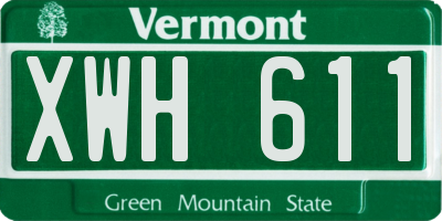 VT license plate XWH611