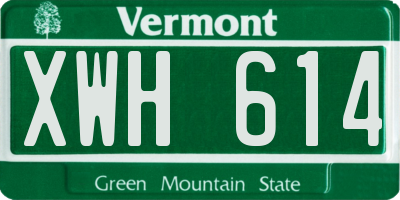 VT license plate XWH614