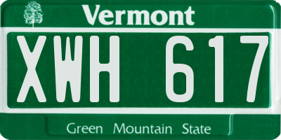 VT license plate XWH617