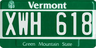 VT license plate XWH618