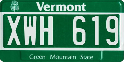 VT license plate XWH619