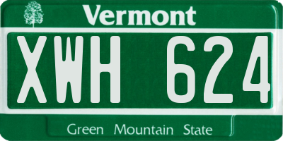 VT license plate XWH624