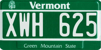 VT license plate XWH625