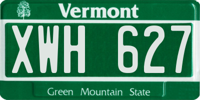 VT license plate XWH627