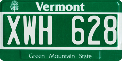 VT license plate XWH628