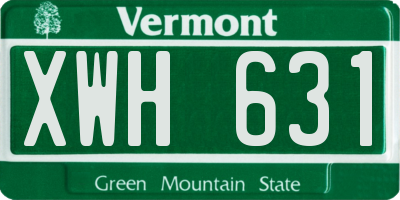 VT license plate XWH631