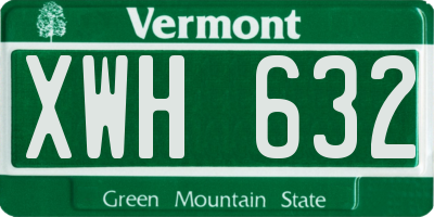 VT license plate XWH632