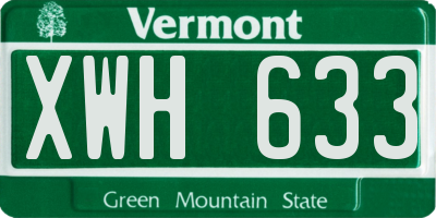 VT license plate XWH633
