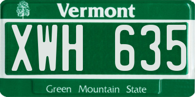 VT license plate XWH635