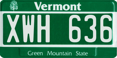 VT license plate XWH636