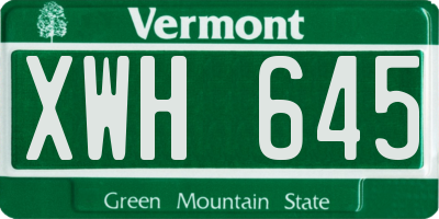 VT license plate XWH645
