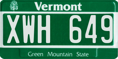 VT license plate XWH649