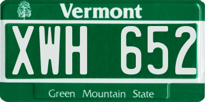VT license plate XWH652