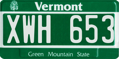 VT license plate XWH653