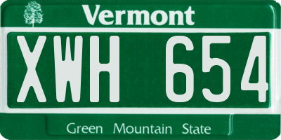 VT license plate XWH654