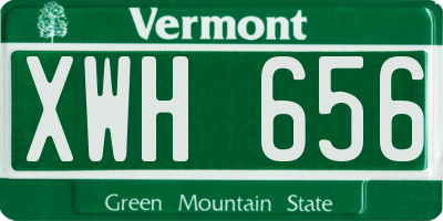 VT license plate XWH656