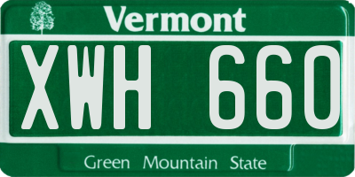 VT license plate XWH660