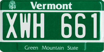 VT license plate XWH661