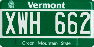 VT license plate XWH662