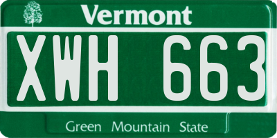 VT license plate XWH663