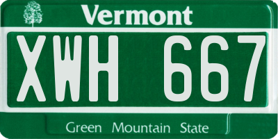 VT license plate XWH667