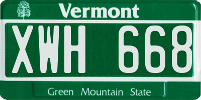 VT license plate XWH668