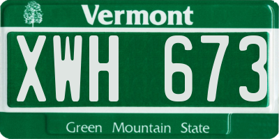 VT license plate XWH673