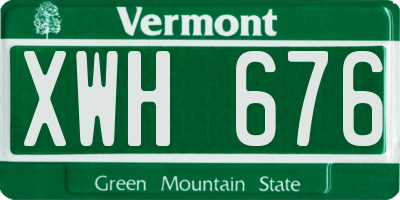 VT license plate XWH676
