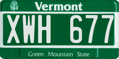 VT license plate XWH677