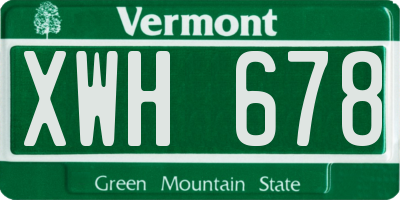 VT license plate XWH678