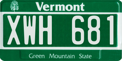 VT license plate XWH681
