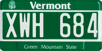 VT license plate XWH684