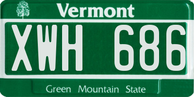 VT license plate XWH686