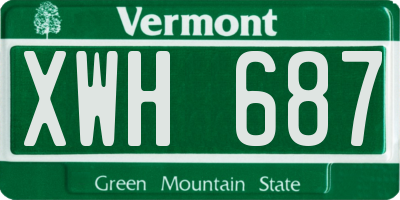 VT license plate XWH687