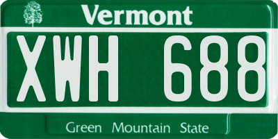 VT license plate XWH688