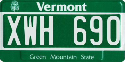 VT license plate XWH690