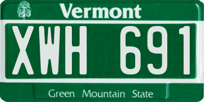 VT license plate XWH691