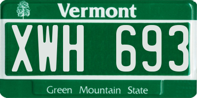 VT license plate XWH693