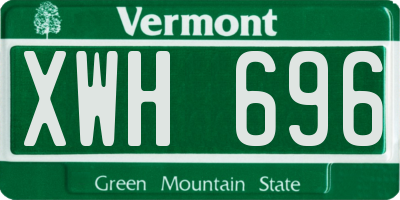 VT license plate XWH696