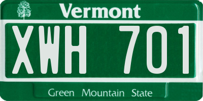 VT license plate XWH701