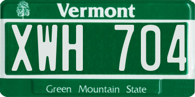 VT license plate XWH704