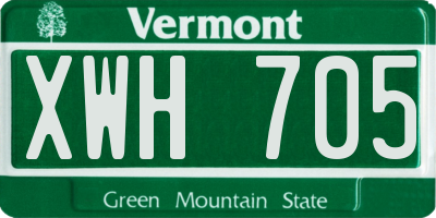 VT license plate XWH705