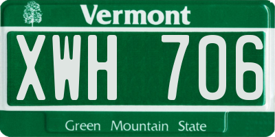 VT license plate XWH706