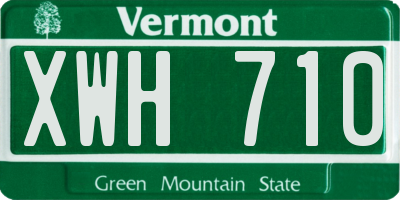 VT license plate XWH710