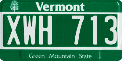 VT license plate XWH713