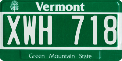 VT license plate XWH718